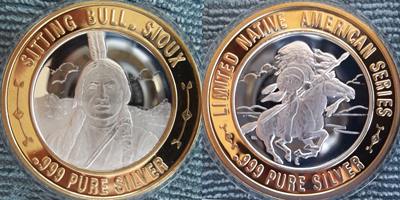 Sitting Bull, Sioux, Frosted Both Sides Strike (GCOvlco-322)