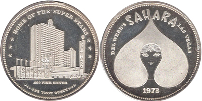 Casino, Home of the Super Stars, 1973 Token (tSHlvnv-002-V1)