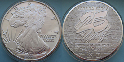 Liberty, 25 Years, 1973-1998, (Silver) Token (tSSspnv-001)