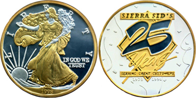 Liberty, 25 Years, 1973-1998, (Years Gold) Token (tSSspnv-002-V1)