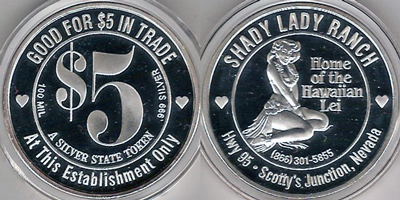 Home of the Hawaiian Lei, Shady Lady Ranch, Silver Plate Set Tokens (sSSBvlnv-001-V1-S1)