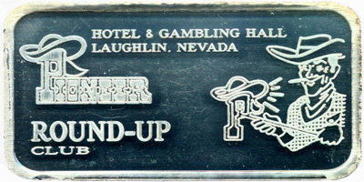 Pioneer Round-Up Club, Eagle 5 ozt. Silver Bar, NCM Mint Mark, Logo Side Silver Bar (bPRlanv-001-L)