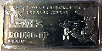 Pioneer Round-Up Club, Eagle, Seven Stars, 5 ozt., Logo Side Silver Bar (bPRlanv-002-L)