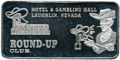 Pioneer Round-Up Club, Eagle 11 Stars 10 ozt. Silver Bar, Logo Side Silver Bar (bPRlanv-004-L)