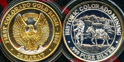 Eagle, Gold Rim, Silver Feet & Branch, Shiny Logo Side Strike (GCOvlco-329-V1)