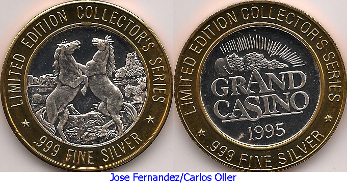 1998 grand casino coushatta collector coinswith horse