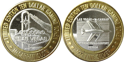 Fabulous Las Vegas Sign, Large Font, Silver Center Offset Both Sides Strike (MAlvnv-003-V2)
