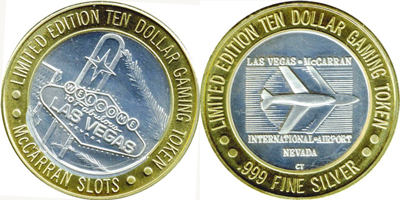 Fabulous Las Vegas Sign, Large Font, Silver Center Offset Both Sides Strike (MAlvnv-003-V3)