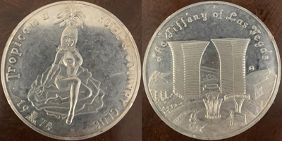 Showgirl, Tropicana Hotel & Country Club 1974 Token (tTRlvnv-002)