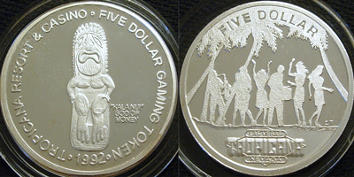 Kalanui (God of Money) 5 Dollar 1992 Token (tTRlvnv-007)