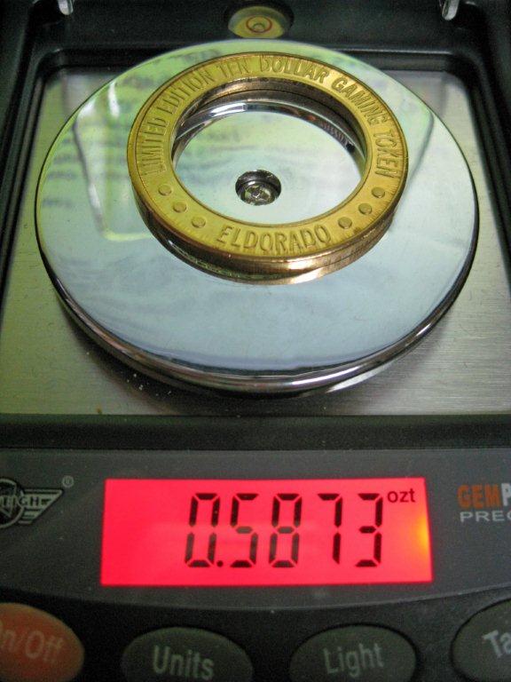 $10 Eldorado Brass Rim Weight Image